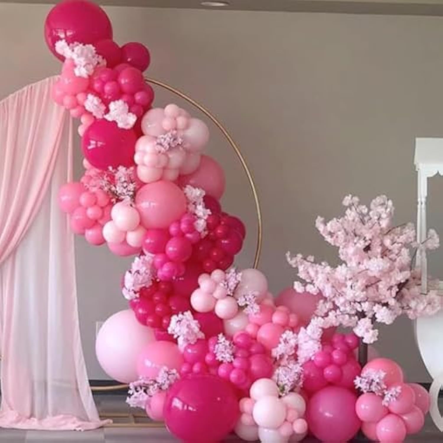 Hot Pink And Light Pink Balloons 60 Pcs 12 Inch Magenta Balloon Metallic Pink Confetti Balloons Pack For Girls Women Birthday Baby Shower Wedding Bachelorette Party Decoration