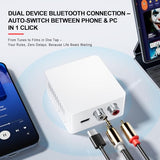 Bluetooth 5.3 Receiver for Home Stereo, Wireless Audio Adapter, HiFi Music Streaming, Amplifier,Long Range Low Latency, 3.5mm AUX & RCA Output, USB-C