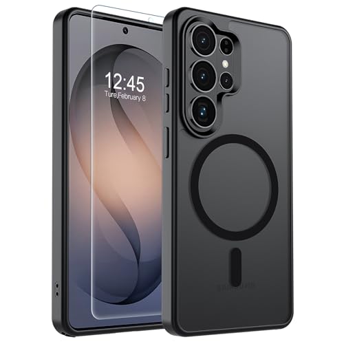 Magnetic for  Galaxy S26 Ultra Case with Screen Protector, (Built-in Magnets) (Military Grade Drop Protection) Slim Translucent Shockproof
