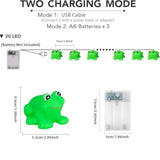 Frog Shape Fairy Lights Usb Plug-In And Battery Operated Christmas String Lights For Garden Children'S Bedroom Xmas Tree