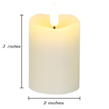 Timer Flameless Votive Candles 2 Inch X 3 Inch , Flickering Small Led Pillar Candles Batteries Included, Ivory Christmas Home Decor 6 Pack With 5 Hours Timer