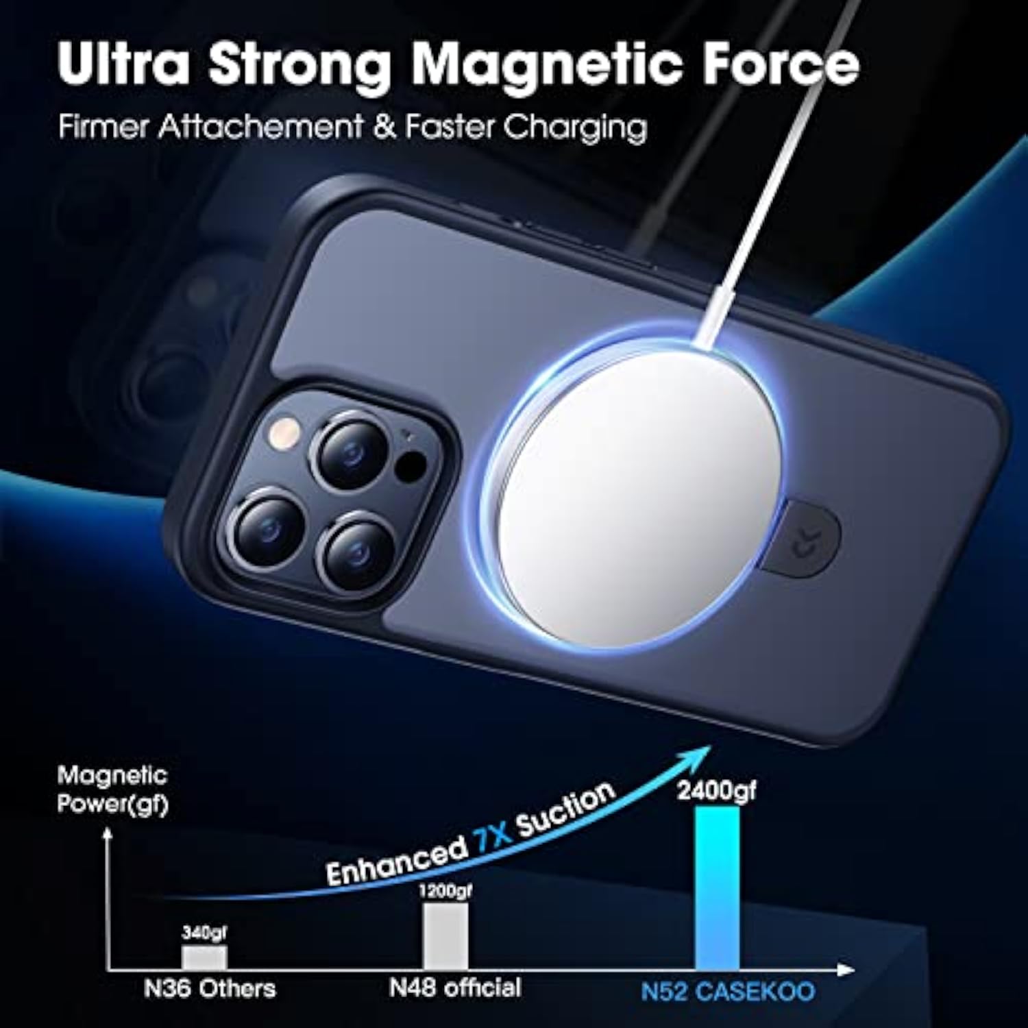 iPhone 14 Pro Max Case with Magnetic Invisible Stand, Black - MagicStand Series