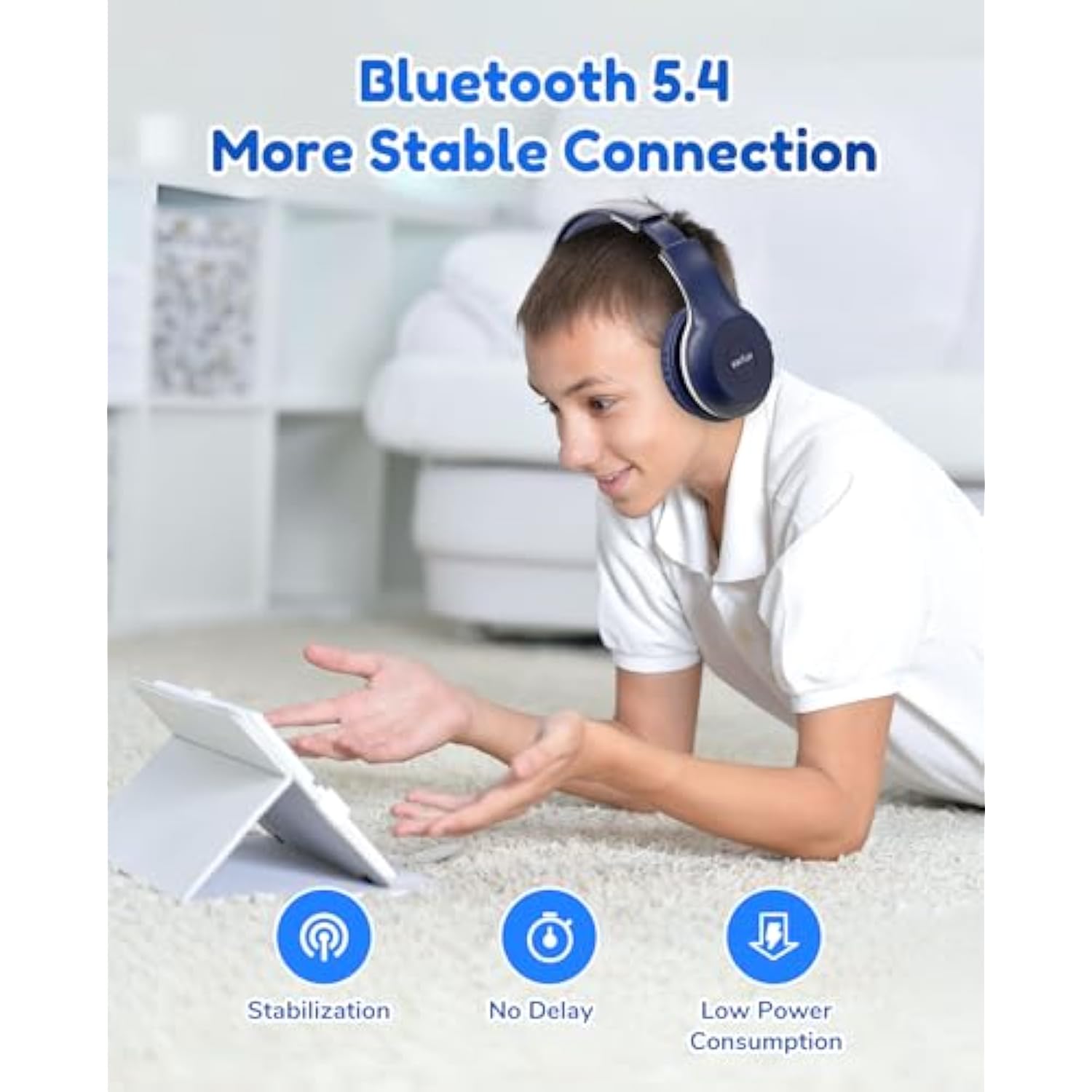 Kids Bluetooth Headphones, K2 Kids Headphones With Volume Limited, 40H Playtim