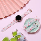 Silicone Band for Samsung Galaxy Watch 4-7 20mm 40-47mm Pink Flower