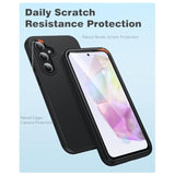 For Samsung Galaxy A355G Case: Phone Case With Builtin Screen Protector Protective Silicone Cell Phone Cover Rugged Shockproof Full Protection Slim Dual Layer Case For Men Women Kids Black