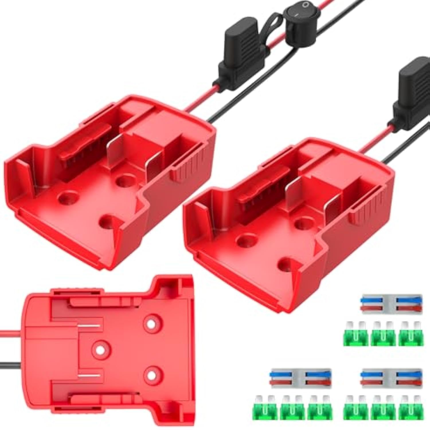 3 Pack For Power Wheel Adapter Compatible With Milwaukee 18V Battery, Converter Kit With Fuse Holder, Switch, Terminals, 12Awg Wire For Diy Rc Car Toys