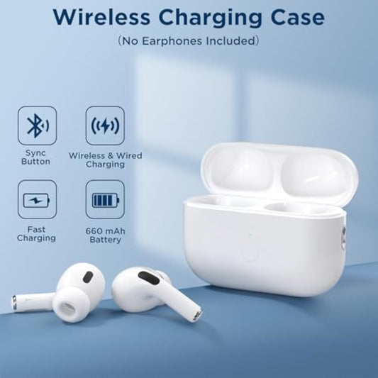 Wireless Charging Case For Airpods Pro 1St / 2Nd Gen With Type-C Charging Port, Compatible With Airpod Pro 2Nd Generation Replacement Case, With Blue-Tooth Sync Button, No Earbuds