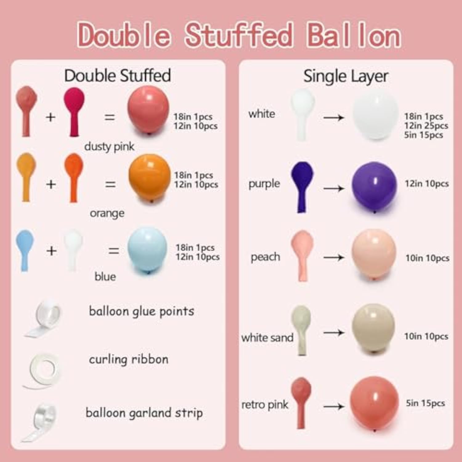 Pastel Balloon Garland Pink Orange Purple Balloons Kit Different Size Peach Blue White Balloon Arch For Wildflower Birthday Baby Shower Weeding Fairy Floral Summer Hawaii Party Decor