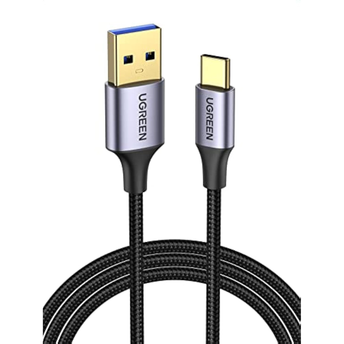 UGREEN USB-C 3.0 Cable 5Gbps Data Transfer Type C Cable Fast Charging Nylon Braided Cord for Android Auto/iPhone 16/Galaxy S21 S20 A53 A71/iPad Mini 6/Switch/PS5 Controller, 6.6FT