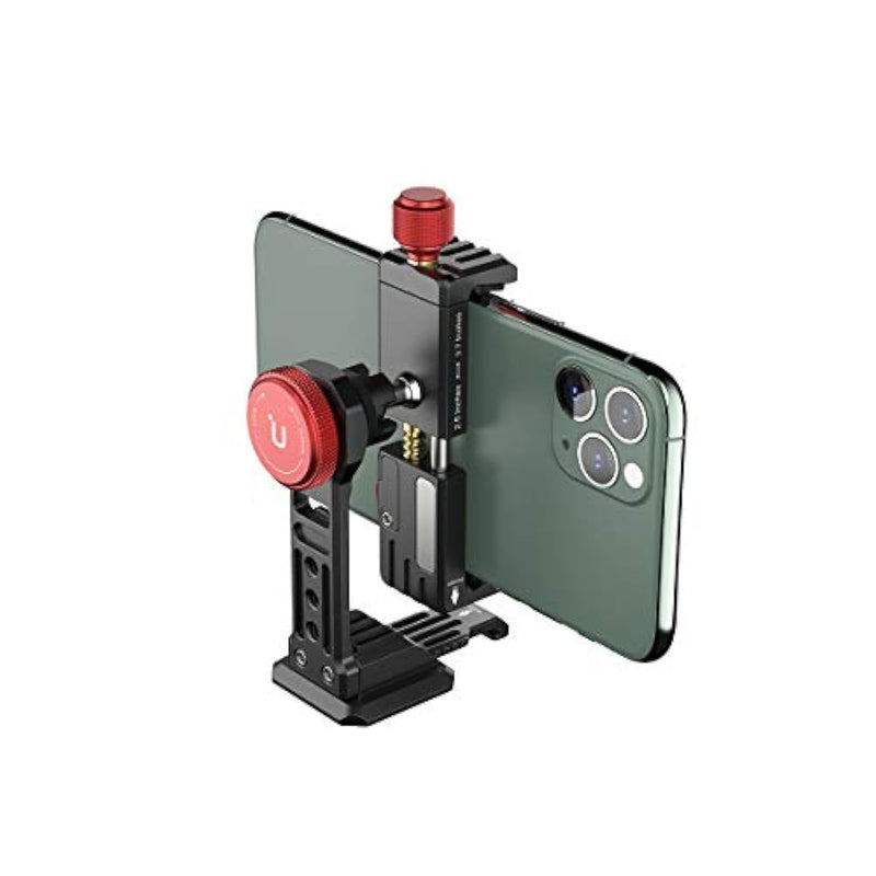 Cell Phone Tripod Mount, Ulanzi St-14 Smartphone Tripod Mount Adapter Aluminum With Cold Shoe, 360° Cell Phone Stand Holder Clamp For Iphone16 15 14 13 12 11 Max Pro Iphone X Xr Xs 6 7 Plus