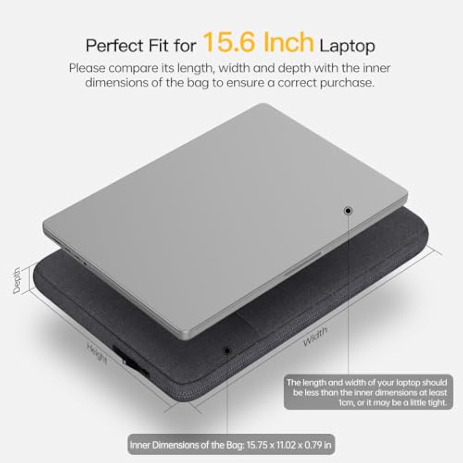 15.6-16 Inch Laptop Sleeve Case For Hp Victus 15.6 16.1,Hp Envy X360/Pavilion 15.6/Probook/Omen 15, Lenovo Ideapad 15, Acer Aspire 15,Dell Inspiron 15 Water-Resistant 15.6 Computer Bag