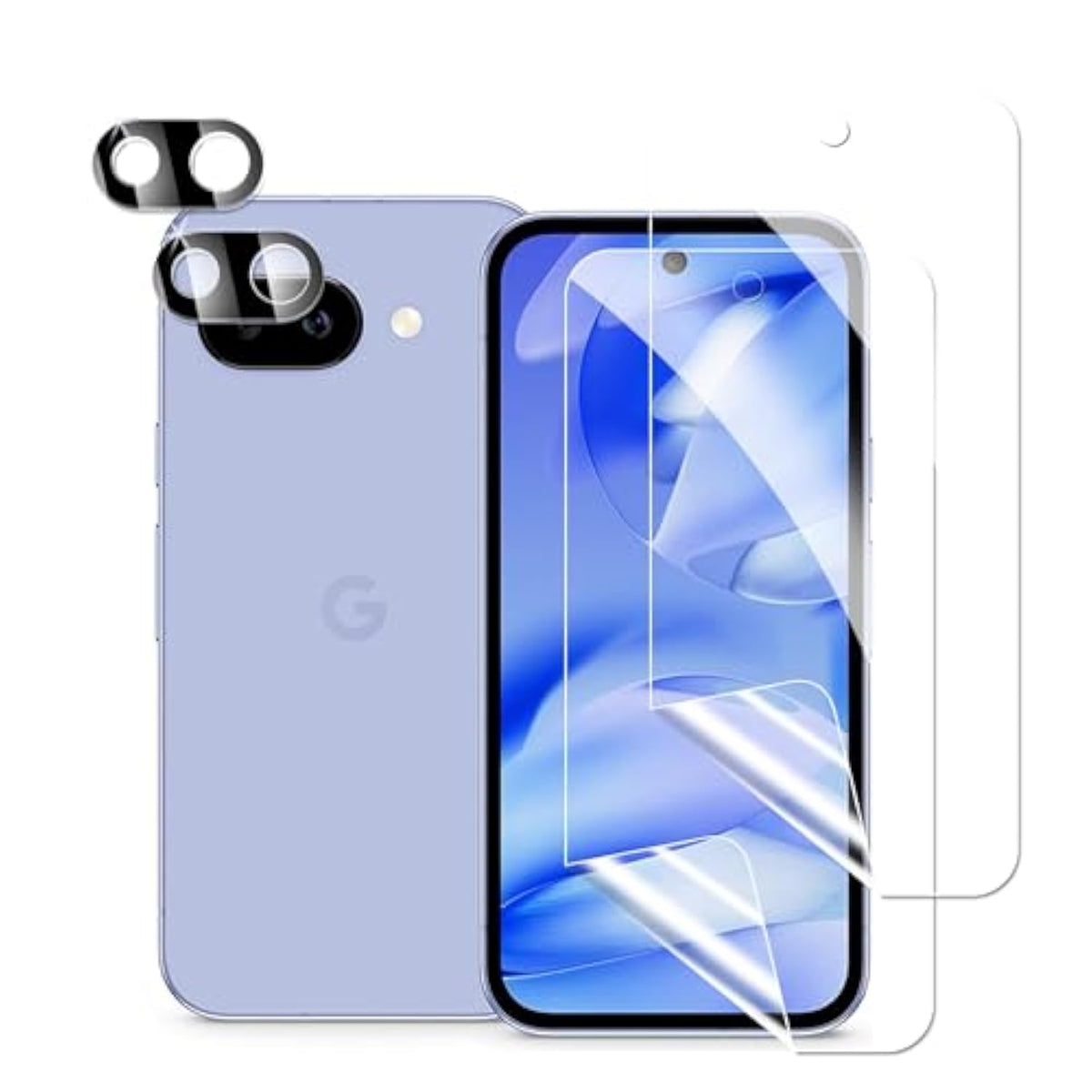 2+2 Pack For Google Pixel 9A Hydrogel Screen Protector [Not Glass] + Camera Lens Protector Tempered Glass, Touch Sensitive Self-Healing For Google Pixel 9A Screen Protector