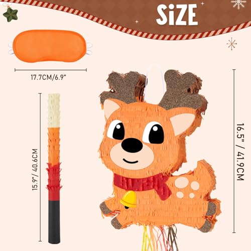 Christmas Reindeer Piñata - Pull String Christmas Elk Decorations