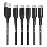 Usb C Cable [5 Pack 3.1A] Qc 3.0 60W Fast Charging Usb Type C To A (3/3/6/6/10
