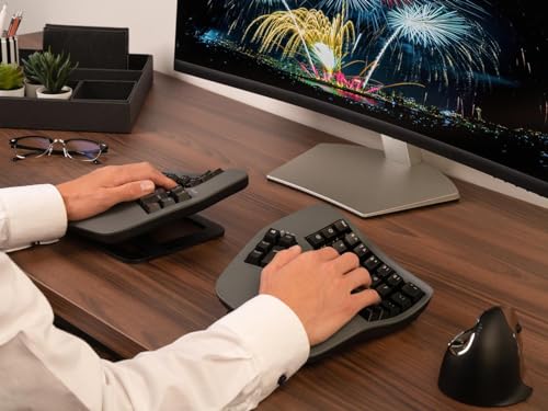 Advantage360 Professional Split Ergonomic Keyboard - Bluetooth | Mechanical Switches | Fully Programmable Open Source | Contoured Shape | Adjustable Tenting | Backlit
