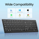 Wireless Bluetooth Keyboard, Support Multi Device Switching, Full Size, Scissor-Switch Keys Silent Design For Computer, Laptop, Macbook And Ipad (Us Layout)