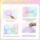 Easter Balloon Arch Garland Kit With Pastel Yellow Purple Green Blue Pink Rabbit Flower Balloons For Baby Shower Birthday Party Decorations