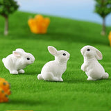 15Pcs Mini Rabbit Animal Figures Toy Easter Egg Cake Toppers, Miniature Rabbit Figurines Fairy Garden Moss Landscape Diy Terrarium Crafts Ornament, Cake Decoration Christmas Birthday Gift