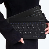 Bluetooth Keyboard And Mouse Combo, Ultra Slim Wireless Keyboard With Rechargeable & 1600Dpi Adjustable Mouse Compatible With Pc Laptop Tablet Phone (Black)