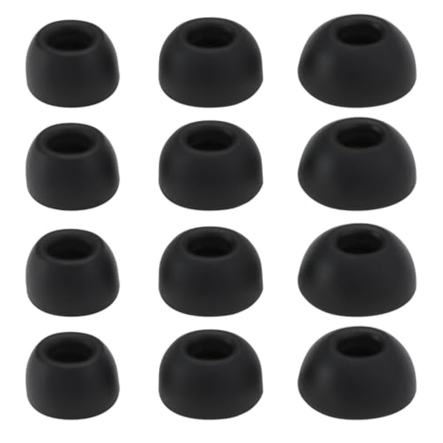 6 Pairs Silicone Eartips S/M/L 11x6.5mm 12x6.5mm 14x6.5mm Silicone Ear Covers Compatible with JBL Tune Buds Headphones, Black