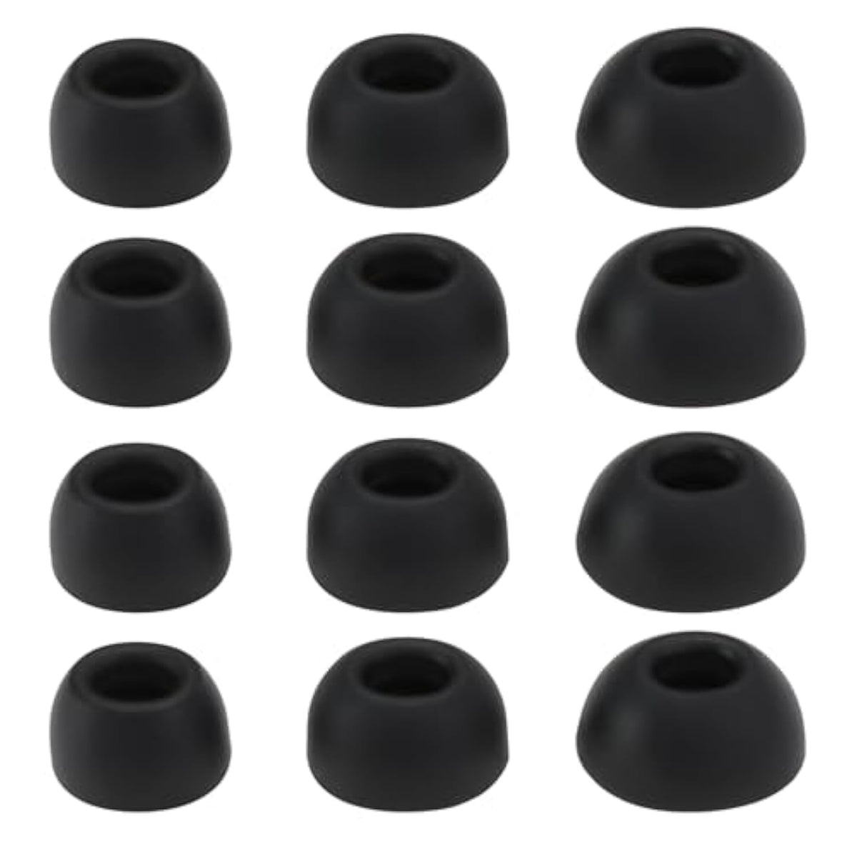 6 Pairs Silicone Eartips S/M/L 11x6.5mm 12x6.5mm 14x6.5mm Silicone Ear Covers Compatible with JBL Tune Buds Headphones, Black