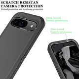 For Google Pixel 9/Pixel 9 Pro Case - 3-In-1 Heavy Duty Rubber Protection Cover,16 Ft Military Grade Shockproof Secure Layered Pixel 9/9 Pro Phone Case-Black