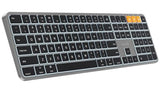 Backlit Bluetooth Keyboard For Mac, K100-A Wireless Quiet Keyboard For Mac, Low Profile, Full Size, Multi-Device, Rechargeable, No Usb, For Macbook Pro/Air, Iphone, Ipad, Space Gray
