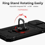 Military Grade iPhone 11 Case with Screen Protector and Camera Cover, 16ft Drop Tested, Magnetic Kickstand Protective Case for iPhone 11 6.1 inch, Black