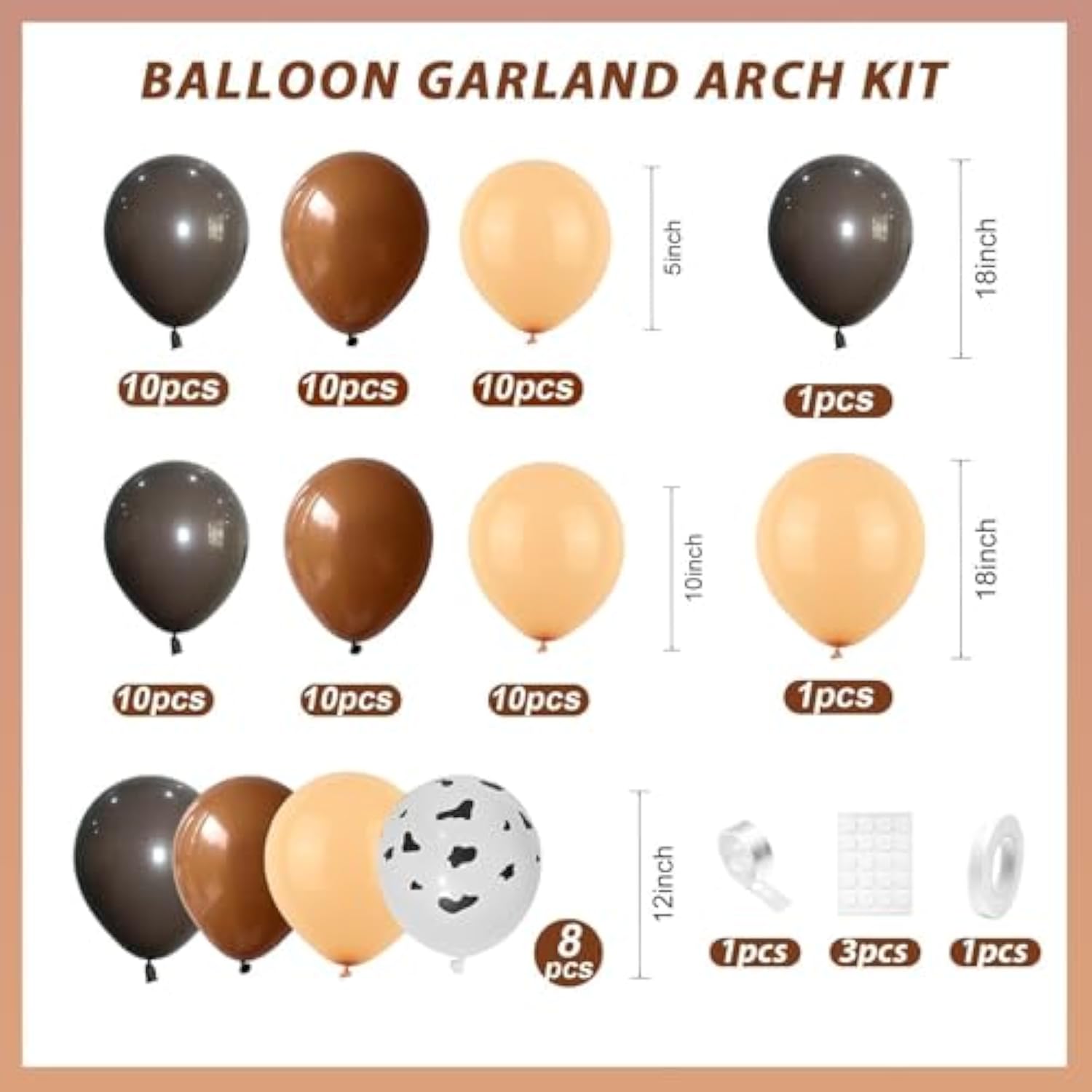 Cow Print Balloon Arch Kit: Farm Party Decor