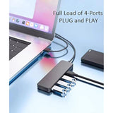 Usb 3.0 Hub 4-Port 5Gbps, Usb Splitter Expander For Macbook, Laptop, Xbox, Fla