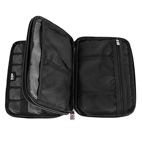 Double Layer Electronic Accessories Organizer, Travel Gadget Bag For Cables, Usb Flash Drive, Plug And More, Perfect Size Fits For Ipad Mini (Medium, Black)