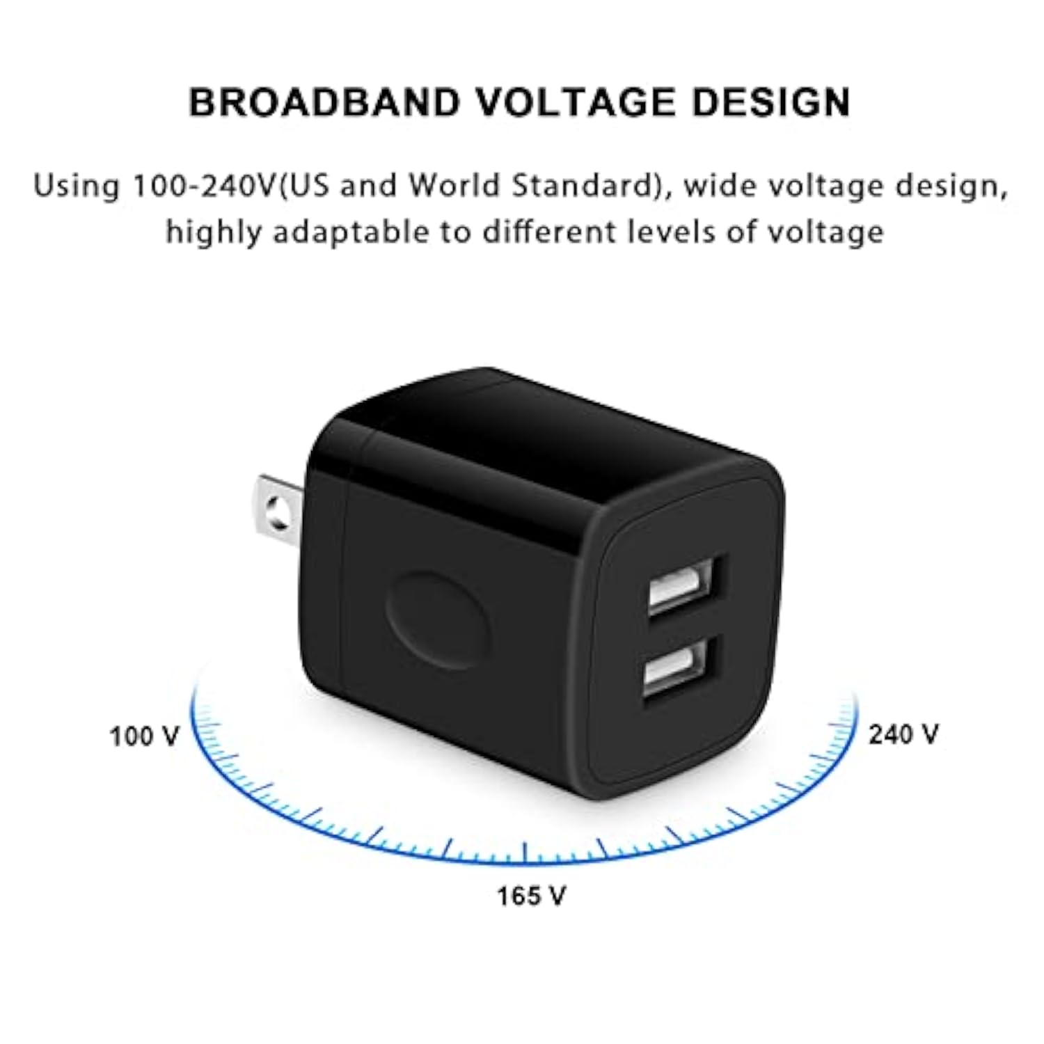 Black Usb Wall Adapter, Dual Port 2.1A Fast Wall Charger Brick Base Cube Usb Plug Outlet Phone Box Double Charging Block For Iphone 17 Air Pro Max 16E 16 15 14 13 12 11 Xs Max Xr X 8 7 6, Pad, Samsung
