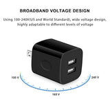 Black Usb Wall Adapter, Dual Port 2.1A Fast Wall Charger Brick Base Cube Usb Plug Outlet Phone Box Double Charging Block For Iphone 17 Air Pro Max 16E 16 15 14 13 12 11 Xs Max Xr X 8 7 6, Pad, Samsung