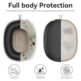 Silicone Case Cover for AirPods Max 2 and 1 Headphones, 4-in-1 Anti-Scratch Ear Pad Case Cover, Ear Cups Cover, Headband Cover, Compatible with USB-C and Lightning Ports, Black