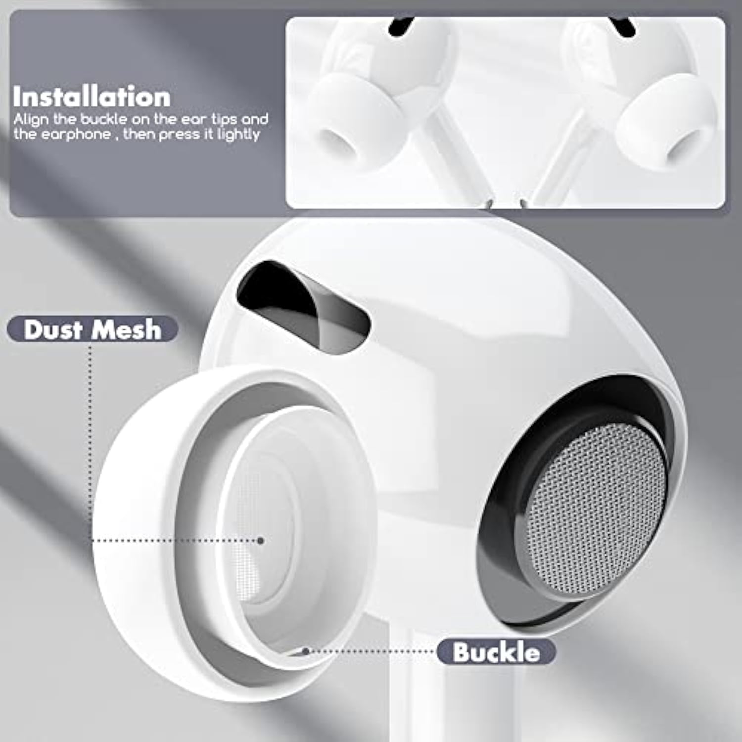 4 Pairs Replacement Ear Tips For Airpods Pro/Airpods Pro 2 With Noise Reduction Hole, Non-Slip Soft Silicone Airpods Pro Replacement Ear Tips With Portable Storage Box (Xs/S/M/L)