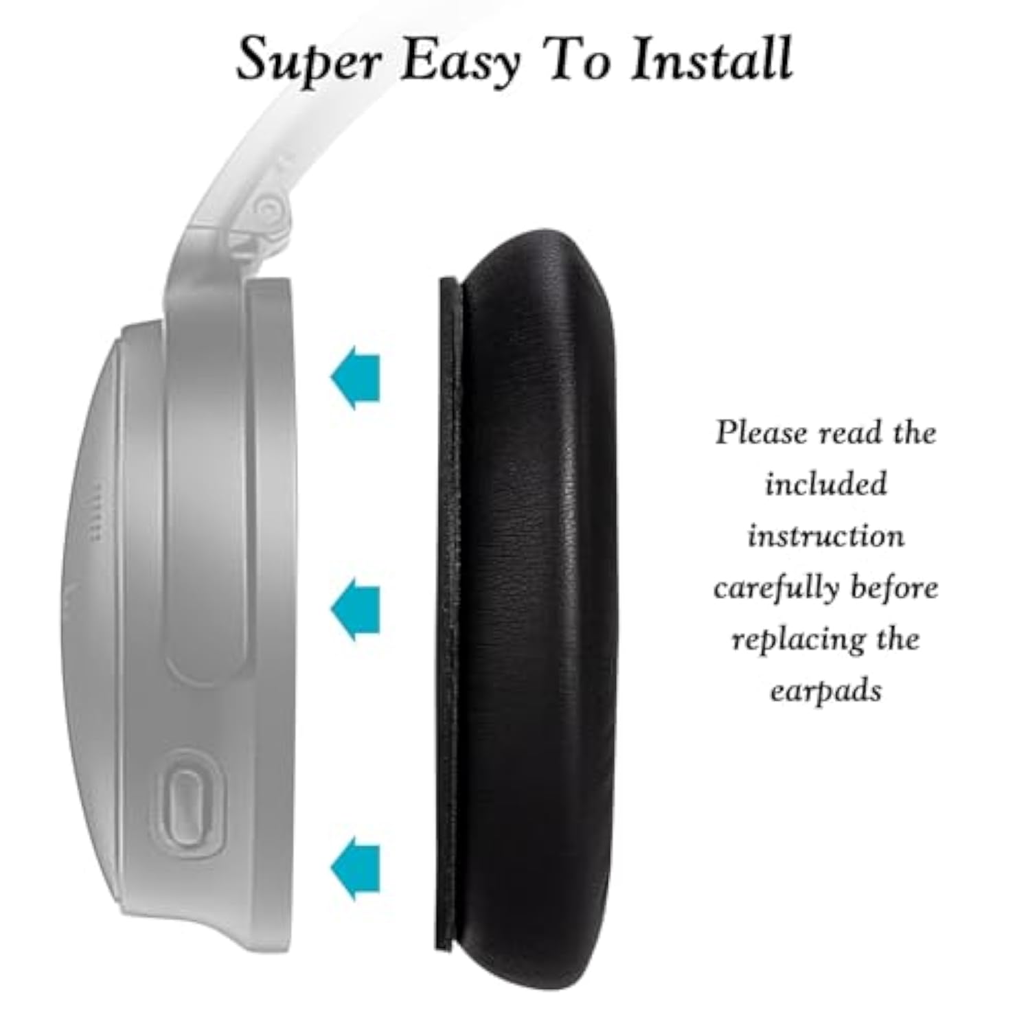 Ear Pads Replacement For Bose Qc45 Headphones - Earpads For Bose Quietcomfort 45/Quietcomfort Se (Qc Se)/New Quiet Comfort Wireless Over-Ear Headphones, Black