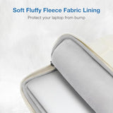 MOSISO 13-14 inch Laptop Case, 13.3 inch Puffy Laptop Sleeve Compatible with MacBook Air 13 13.6/Pro 13/Pro 14,HP Acer Dell ASUS Lenovo, Rectangle Quilted Computer Bag with Handle&Flower Pendant, Sand