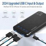 Power Bank 10000Mah Portable Charger Slim External Battery Pack With 2 Usb 2.4A Outputs And Usb C In/Out Compatible With Huawei Iphone 16 15 14 13 12 Ipad Samsung Galaxy S20 Android Tablet (Black)