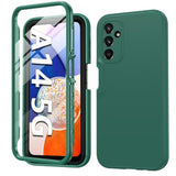 For Samsung Galaxy A145G Case: Shockproof Silicone Protective Phone Case With Builtin Screen Protector Slim Dual Layer Rugged Sturdy Drop Proof Tpu Protection Cover (Pine Green)