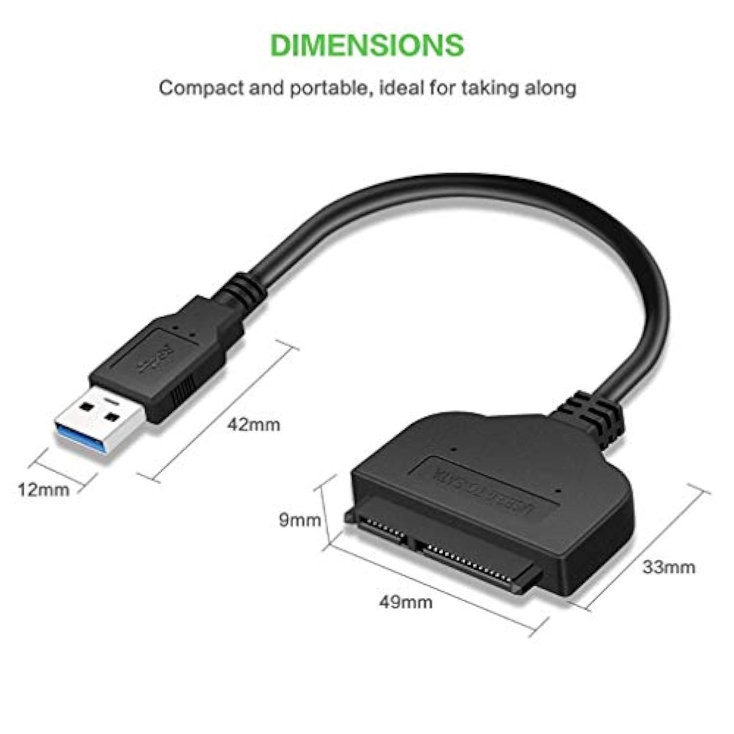 Usb 3.0 To 2.5” Sata Iii Hard Drive Adapter Cable, Converter For 2.5" Ssd/Hdd