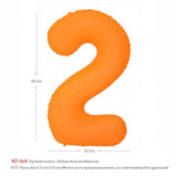 40 In Orange Birthday Number 2 Balloons Fluorescent Orange Balloon Helium Foil Balloons For Boys Girls Birthday Wedding Baby Shower Fluorescent Party Decorations Supplies 2