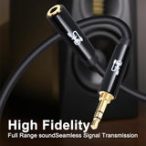 3.5Mm Cable Male To Female,Aux Cord Stereo Audio Extension Cable Gold Plated Metal Shell -Black 6Feet