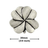 12 Pieces Clover Metal Shank Buttons. 20Mm (3/4 Inch) (Antique Silver)