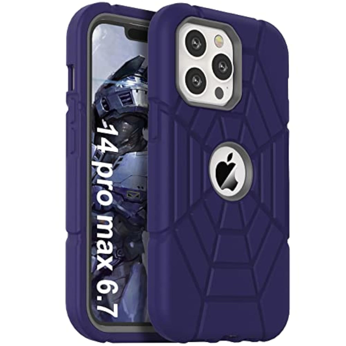 Designed For Iphone 14 Pro Max Case For Boys, Thick Silicone 3-In-1 Heavy Duty
