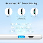 Stylus Pen For Ipad 2025-2018 With Led Power Display Fast Charge,Palm Rejection Pencil For Ipad 10/9/8/7/6Th,11Th A16,Air 11/13 M2/M3,Pro 11/13 M4,Pro 12.9",Air 5/4/3,Mini 7/6/5