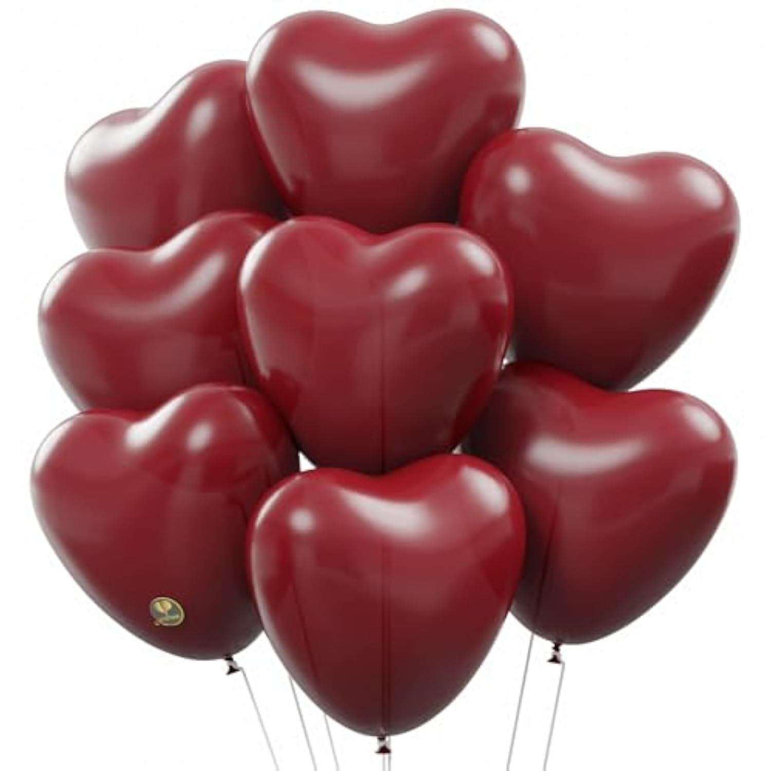 Afterloon Biodegradable Balloons 100 Pcs Ruby Red 10 Inch Heart Shaped, Thickened Extra Strong Natural Latex Helium Float, Proposal Marriage Love Baby Shower Gender Reveal Wedding Bridal
