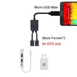 Micro Usb 2.0 Otg To Dual Ports Micro Usb 2.0 5Pin Female Hub Cable Compatible For Laptop Pc & Mouse & Flash Disk