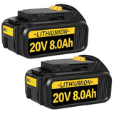 2Pack 8.0Ah Replacement For Dewalt 20V Max Battery Compatible With Dewalt 20V Battery Cordless Power Tools Replace For Dewalt Battery Dcb201 Dcb200 Dcb205 Dcb207 Dcb206