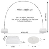 Balloon Arch Kit, 8Ft Tall & 9Ft Wide Adjustable Balloon Arch Stand With 2 Pvc Bases,2 Water Fillable Bags, 50Pcs Balloon Clips For Wedding Birthday Party Baby Shower Supplies Decoration