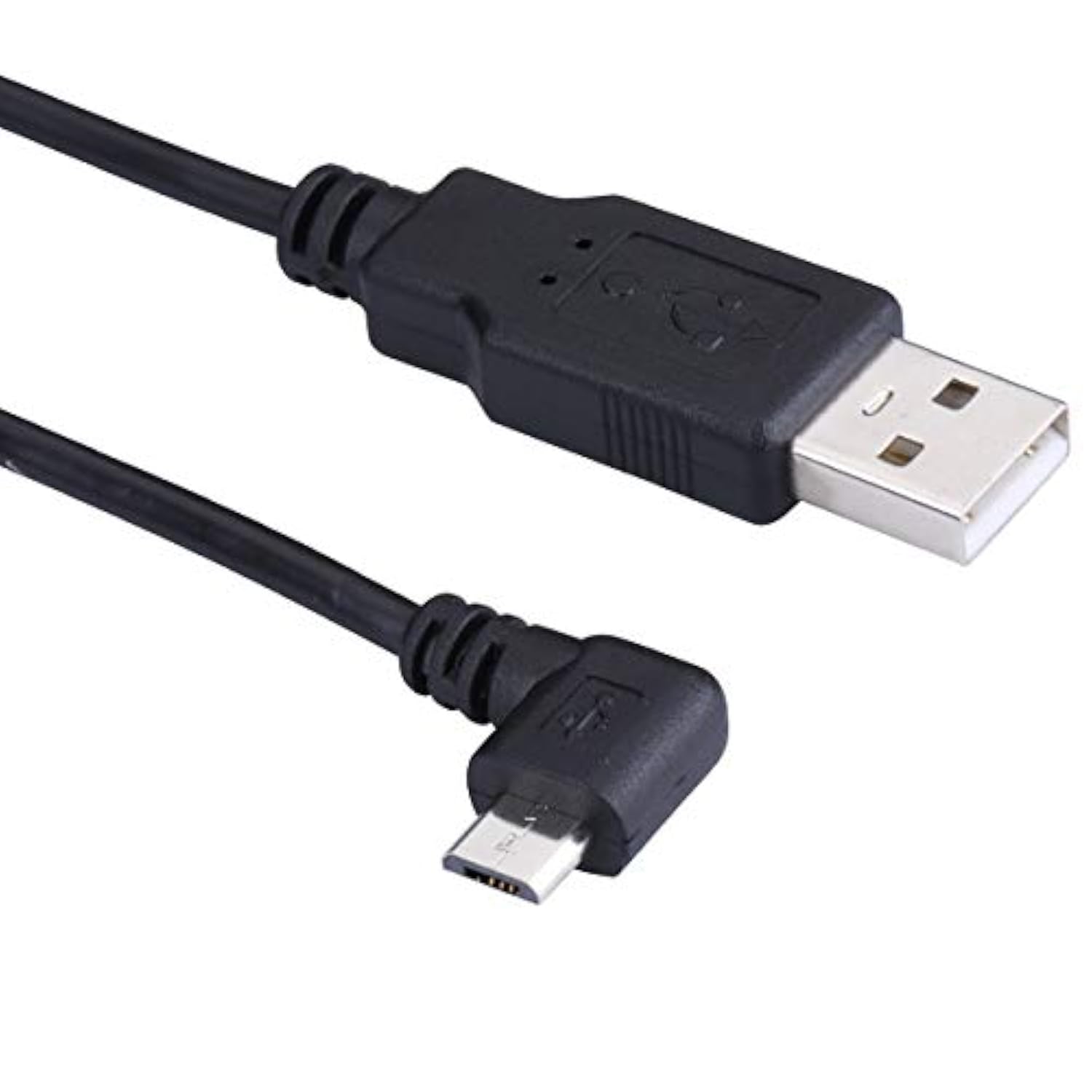 Extra Long 15Ft Usb 2.0 A To Micro B Usb Cable 90 Degree Right Angle Charge Cord With 5Pc Wiring Clips For Car Dash Cam Gps Navigation Dvr Digital Camera Camcorder Security Cam…